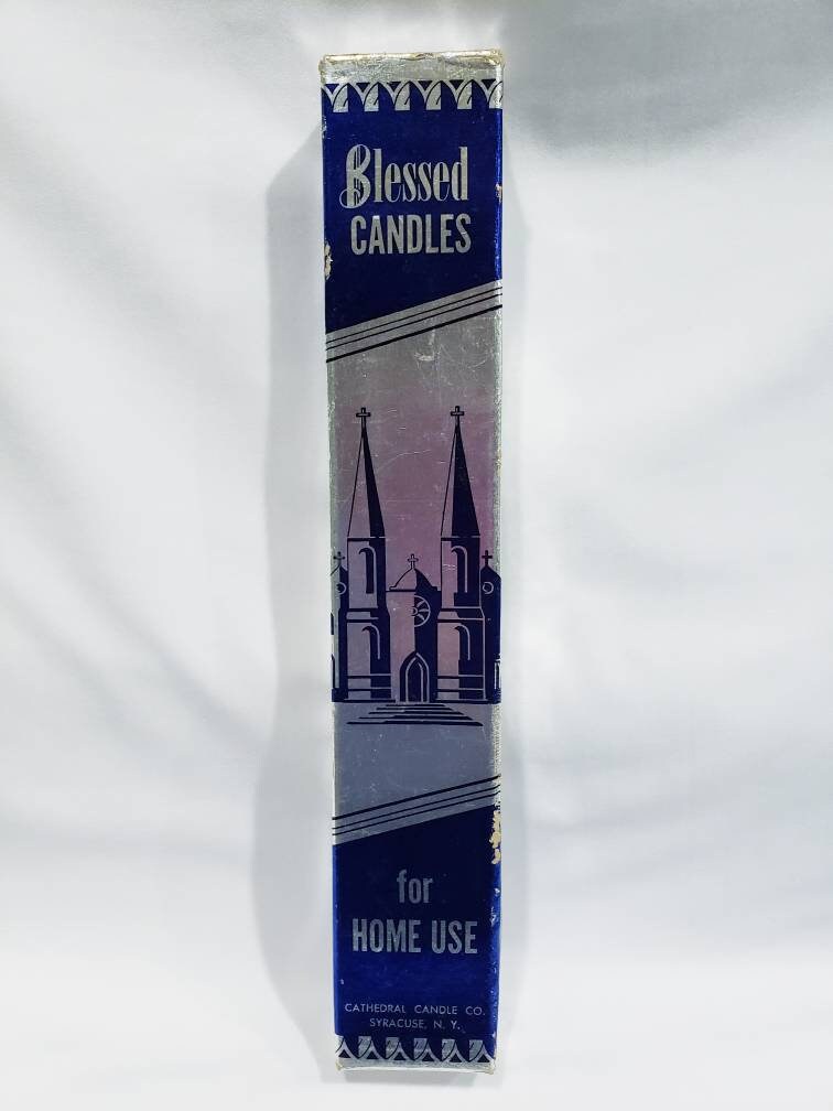Blessed Candles Catholic Cathedral 1960s Syracuse NY Sick Room NIB 10.