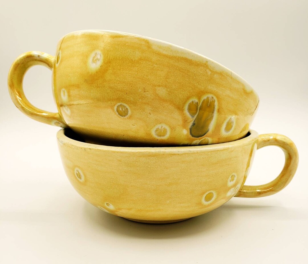 Arnels Pottery Soup Bowl W Handle Giant Latte Cup Mug Planter 6.5 RARE