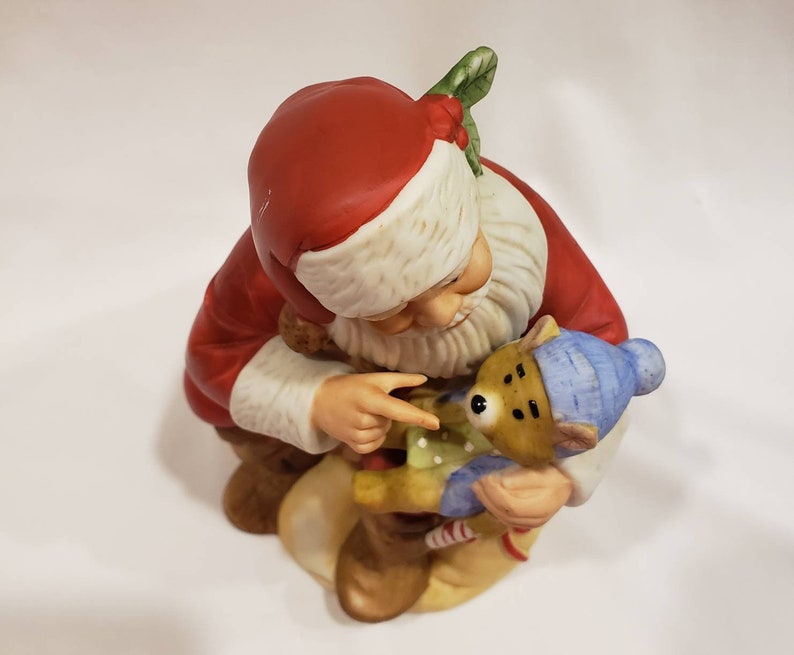 Vintage Porcelain Santa Music Box Bear Who Slept Through Etsy