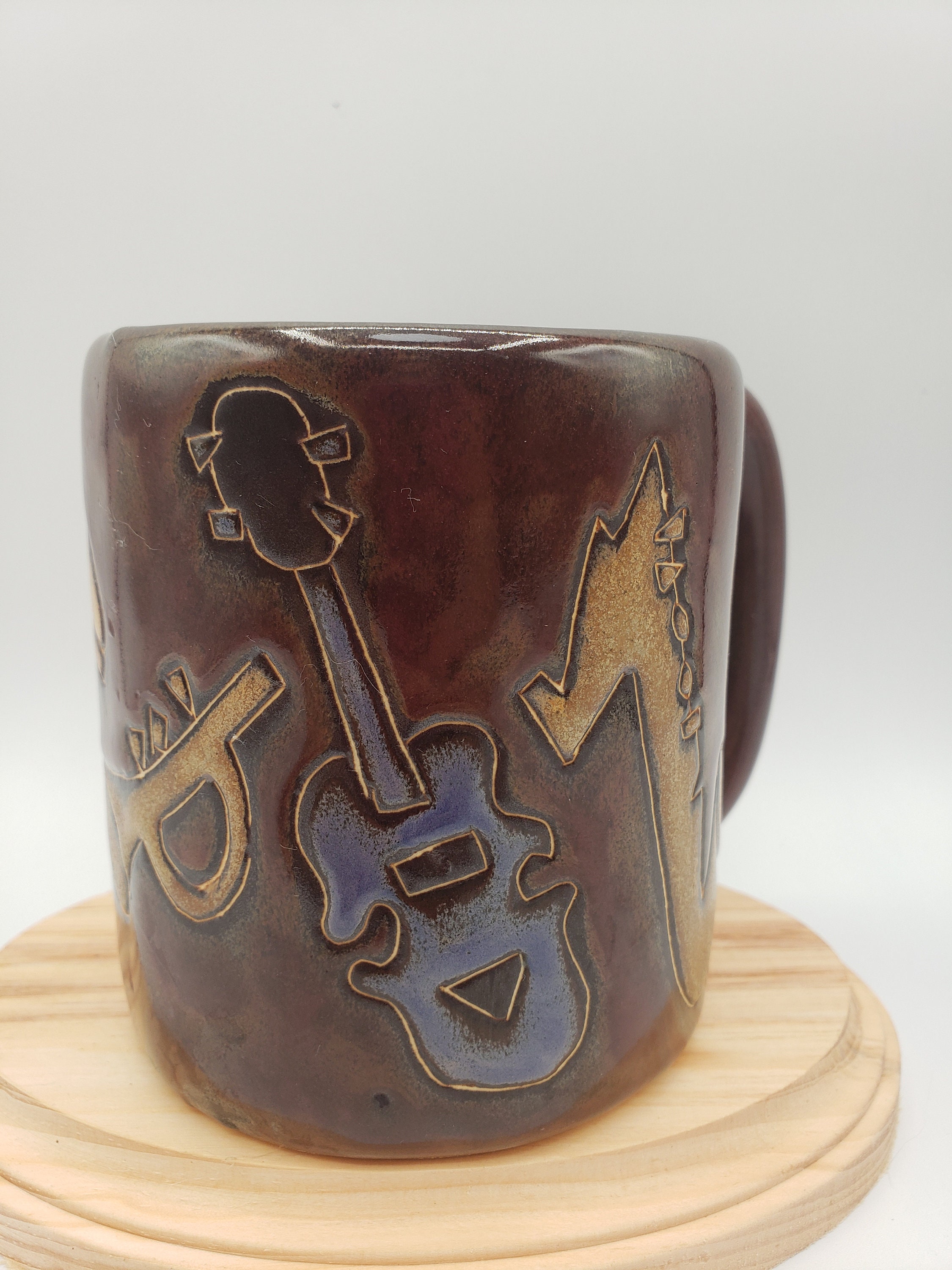 Mara From Mexico Coffee Mug Stoneware Pottery Music Instruments Guitar