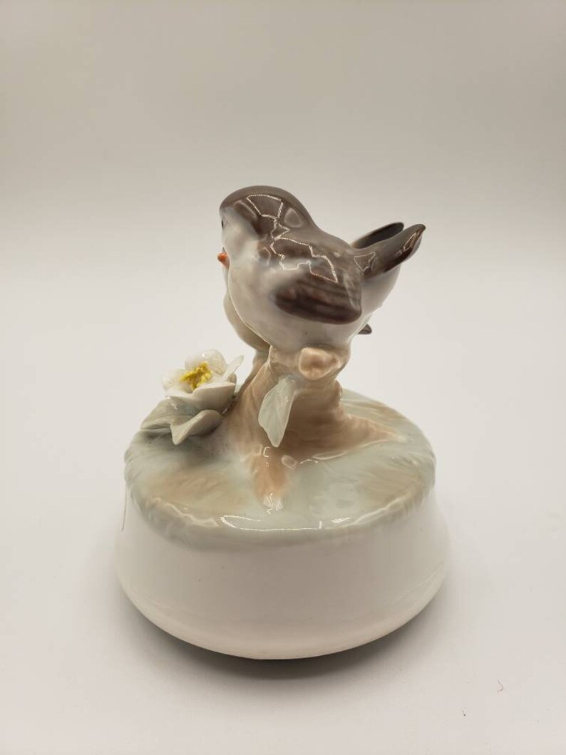Otagiri Music Box Baby Birds sound of Music Japan Ceramic W Etsy