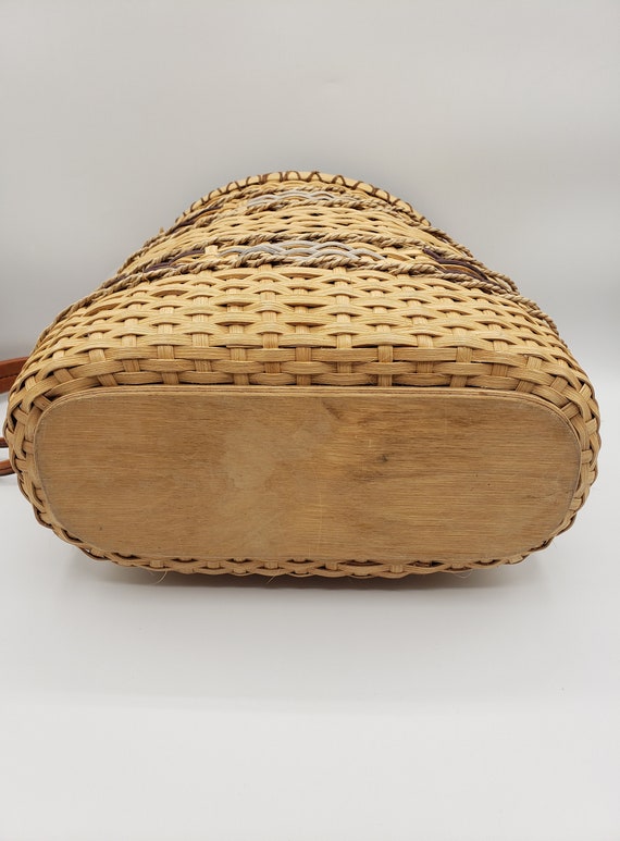 Vintage Woven Rattan Wicker Straw Basket Purse Bu… - image 8