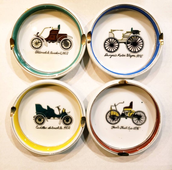 Vintage All West Antique Car Ceramic Ashtrays Japan 4 Pcs Ford | Etsy