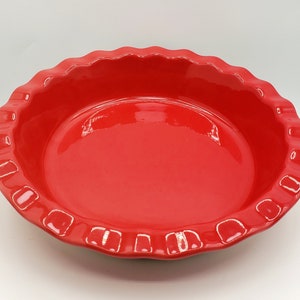 Ceramic Pie Plate Dish Pan Quiche Baking Red Smart Home 10.75&quot; Slice Of Heaven. This beautiful, hard to find dish measures about 10.75&quot; diam