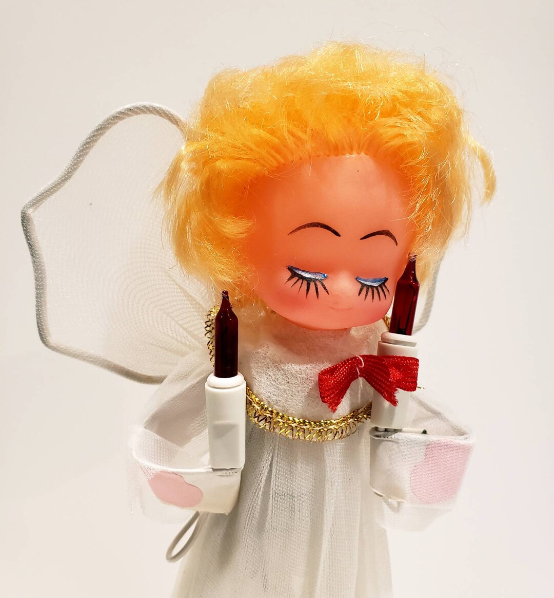 Vintage Christmas Tree Topper Electric Lighted Heavenly Angel Etsy
