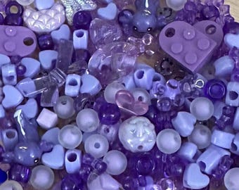 Purple Bead Mix | Assorted Beads for DIY, Crafts, Embroidery & Jewellery Making | 10g/20g/50g/100g | Bead Soup/Bead Scoop