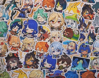 Genshin Assorted Stickers | Matte Vinyl Stickers for Laptops, Walls, Mirrors, Books, Bottles, Scrapbooking, Journals, etc.