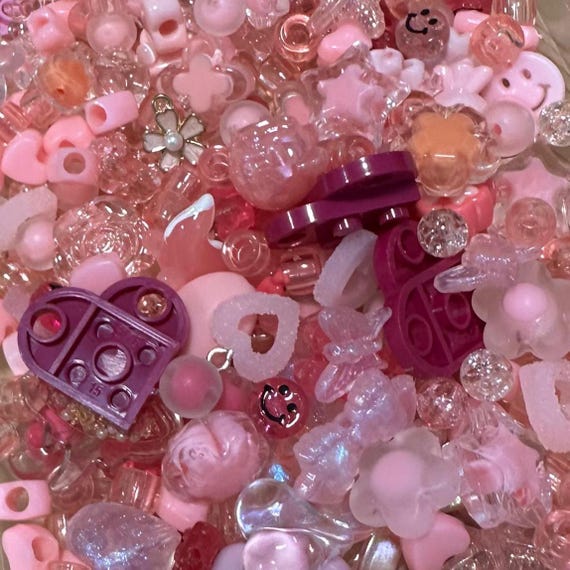 Soft Pink Bead Mix | Assorted Beads for DIY, Crafts & Jewellery Making | 10g/20g/50g/100g | Bead Soup/Bead Scoop