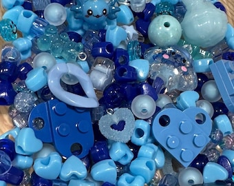 Blauwe kralenmix | Diverse kralen voor knutselen, knutselen, borduren en sieraden maken | 10g/20g/50g/100g | Kralensoep/kralenschep