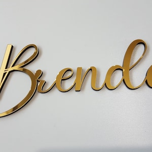 Custom Acrylic Name Sign Choose Your Font - living room decor, party decoration, baby name sign, nursery decor, mirror gold sign