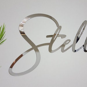 Custom Acrylic Name Sign Choose Your Font - living room decor, party decoration, baby name sign, nursery decor, mirror gold sign
