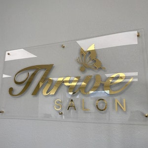 Custom Laser Cut Mirror Acrylic Logo Sign On Acrylic With Stand Offs