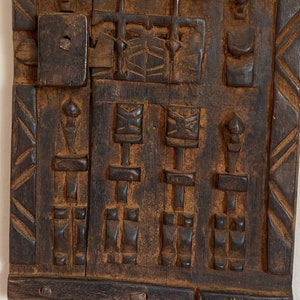 Rare Handcrafted Wood Dogon Door (Miniature), Mali Wall Hanging, African Home Decor