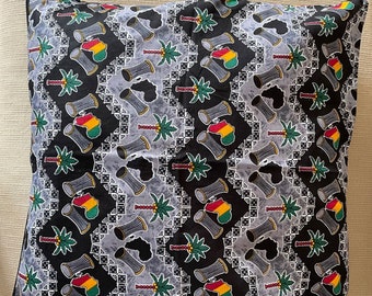 Fodera per cuscino decorativo africano con tessuto con stampa a blocchi di cera reale, autentico fatto a mano importato in Senegal, copricuscino per divano