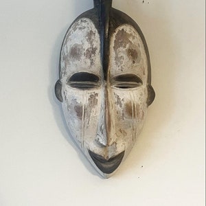 Hand-Carved Rare Ibo Mask, Authentic Nigeria Wood Mask, Handmade African Mask, Home Decor, Wall Decor