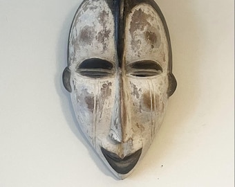 Hand-Carved Rare Ibo Mask, Authentic Nigeria Wood Mask, Handmade African Mask, Home Decor, Wall Decor