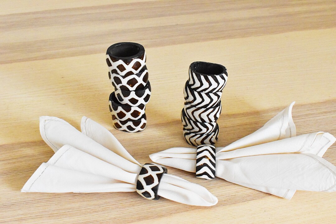 Handmade African Napkin Rings, Kenya Napkin Holders, Made From Camel