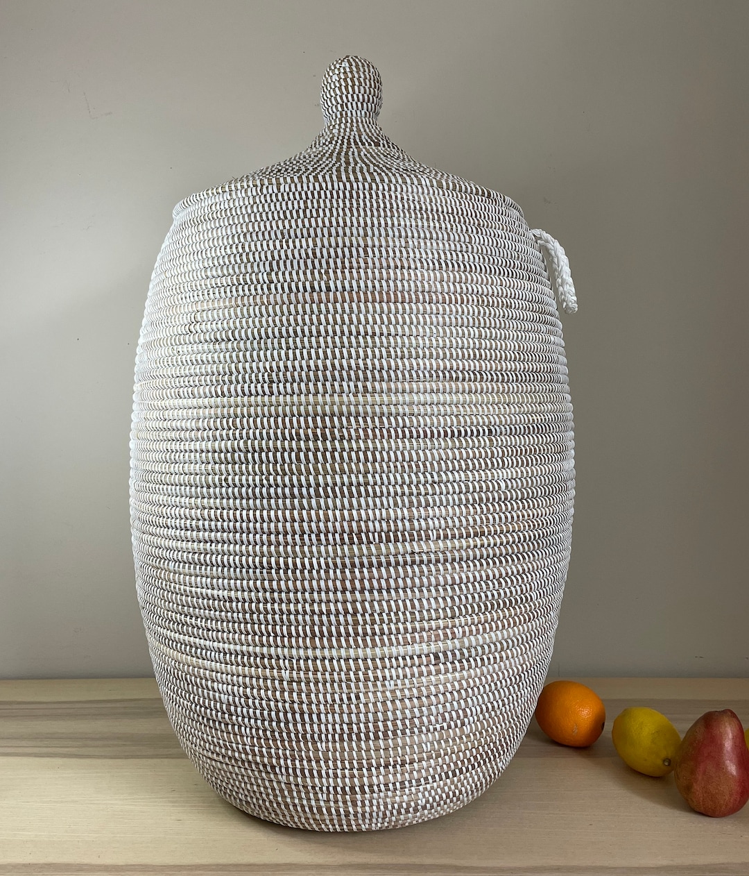 African Extra-large Woven Basket With Lid Senegal Laundry - Etsy