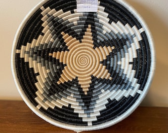 Cestino da parete africano, cestino ruandese, ciotola intrecciata, fibra di sisal naturale, centrotavola da pranzo, fruttiera e portapane, arredamento per la casa, decorazione da parete