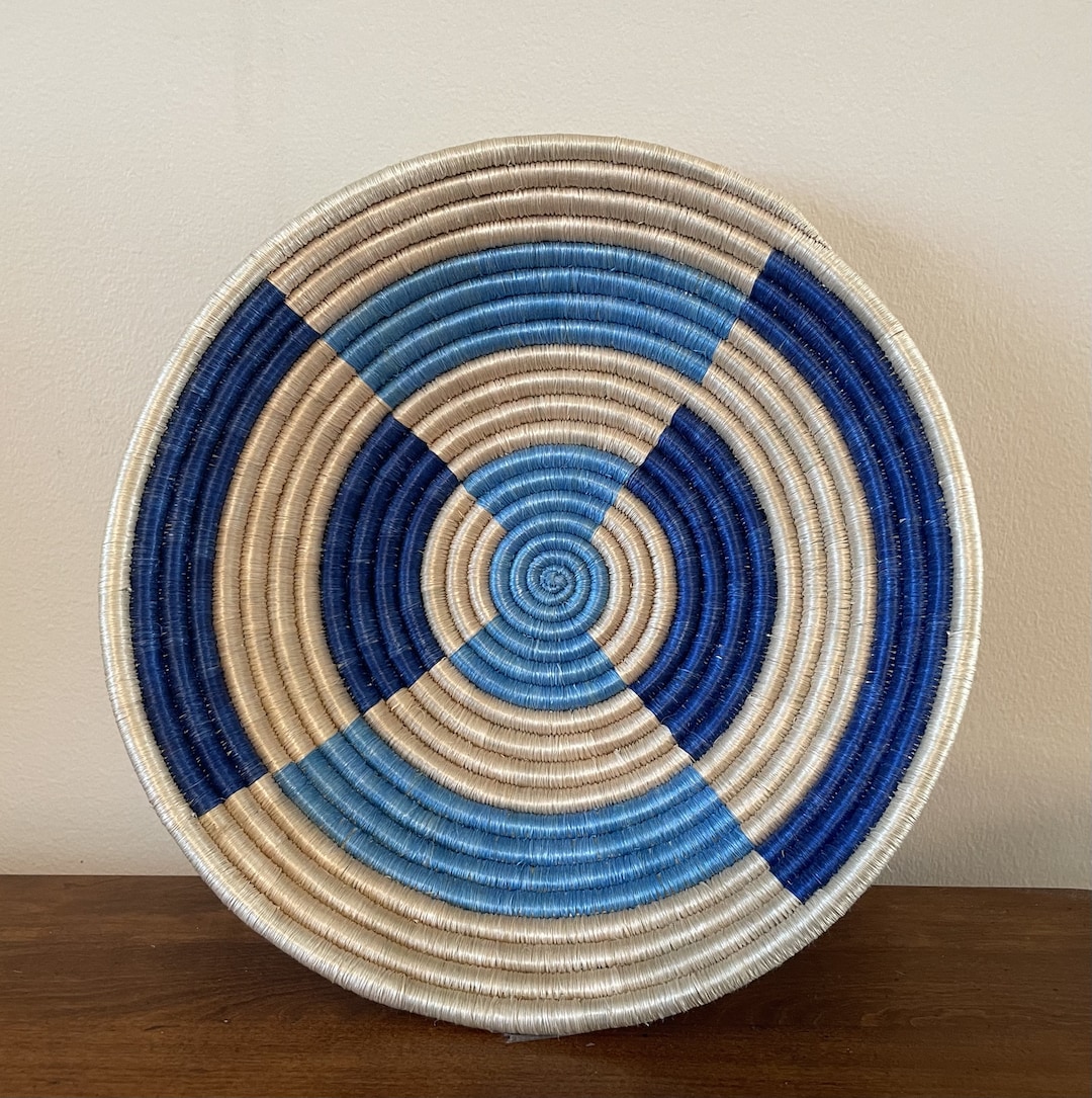 African Wall Basket, Rwanda Basket, Woven Bowl, Natural Sisal Fiber