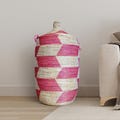 African Extra-Large Woven Basket with Lid, Senegal Laundry Basket/Hamper, storage basket, 30" Tall/18" Diameter product logo