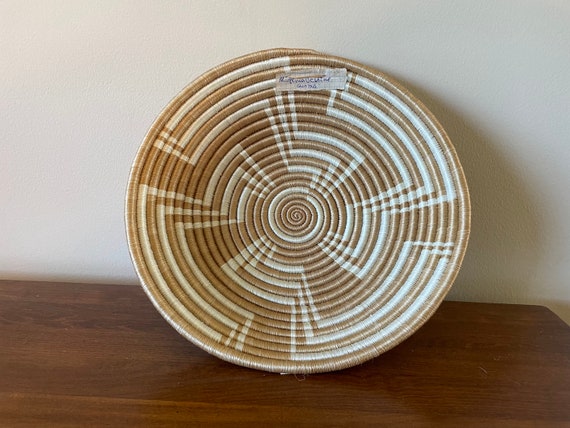African Wall Basket, Rwanda Basket, Woven Bowl, Natural Sisal Fiber, Dining Centerpiece, Fruit & Bread Bowl, Home Decor, Wall Decor