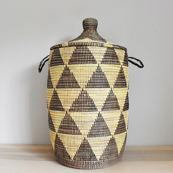 Woven Basket With Lid - Etsy