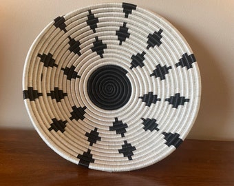 Cestino da parete africano, cestino ruandese, ciotola intrecciata, fibra di sisal naturale, centrotavola da pranzo, fruttiera e portapane, arredamento per la casa, decorazione da parete