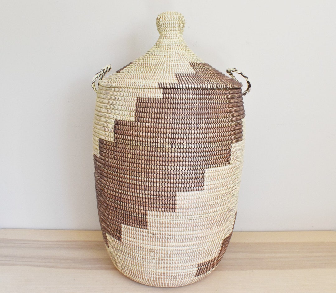 African Extralarge Woven Basket, Senegal Laundry Basket/hamper