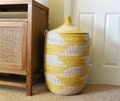 African Extra-Large Woven Basket with Lid, Senegal Laundry Basket/Hamper, storage basket, 30" Tall/18" Diameter product logo