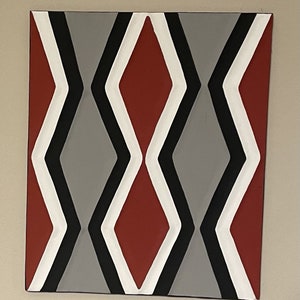 Rwandan Imigongo Painting on Wood, Unique African Geometric Painting ...