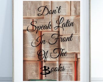 バフィー デジタルプリント | バフィー ポスター | バフィー 名言プリント | 本の前でラテン語を話さないで | 装飾 | バフィー 〜恋する十字架〜