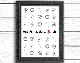 バフィー デジタルプリント | バフィー ポスター | バフィー 名言プリント | 散歩に出かけよう | バフィー デコレーション | バフィー 〜恋する十字架〜