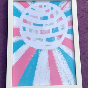 Transgender Flag Print, LGBTQIA+ Print LGBT Gift, trans disco, trans party print, trans rights, lgbt rights print, cute lgbt print