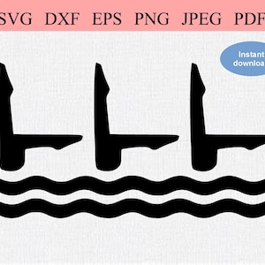 Natación sincronizada / SVG DXF EPS / Nadadores sincronizados con piernas sobre olas de agua / Logotipo de natación sincronizada / Signo de deportes acuáticos en equipo