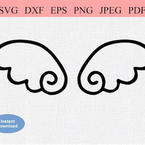 Baby Angel Wings / SVG DXF EPS / Stencil of Baby Angel Wings / Battesimo cattolico / Prima comunione / Battesimo cristiano / Messa cattolica