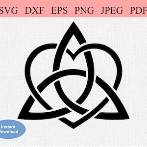 Tribal Celtic Heart / SVG DXF EPS / Abstract Triquetra Heart Design / Vesica Pisces / Geometric Heart / Swirl Spiral Heart / Ancient Symbol