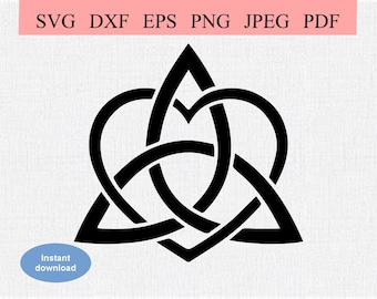 Tribal Celtic Heart / SVG DXF EPS / Abstract Triquetra Heart Design / Vesica Pisces / Geometric Heart / Swirl Spiral Heart / Ancient Symbol