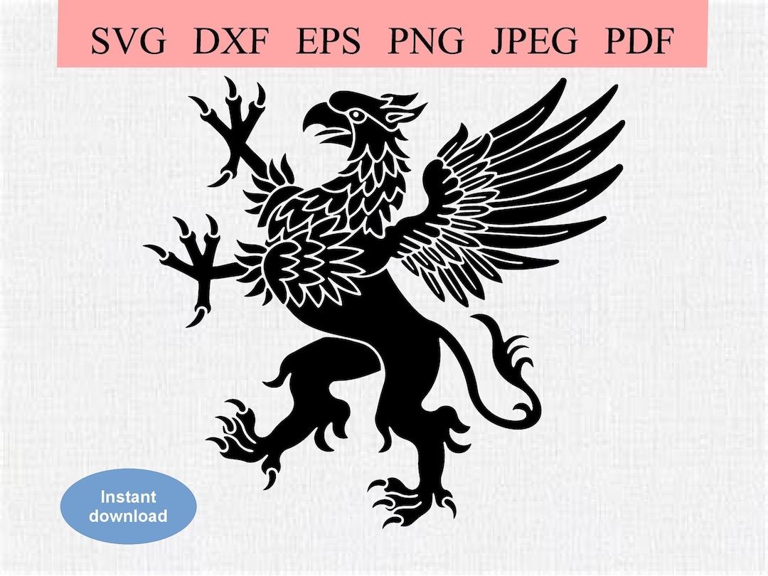 Abstract Griffin / SVG DXF EPS / Fierce Griffin / Half Eagle Half