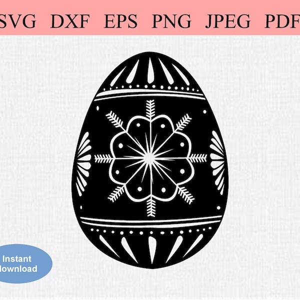 Pisanka Easter Egg / SVG DXF EPS / Polish Traditional Handmade Wax Painted Easter Egg / Ukrainian Hand Painted Homemade Easter Egg Tradition