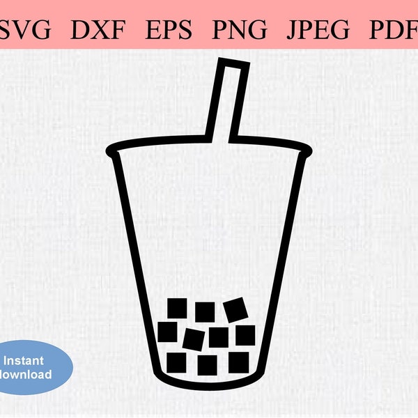 Ice Cold Drink / SVG DXF EPS / Abstract Soda Beverage in a  Plastic Cup & Straw / Geometric Pop / Plastic Cup from a Fast Food Restaurant