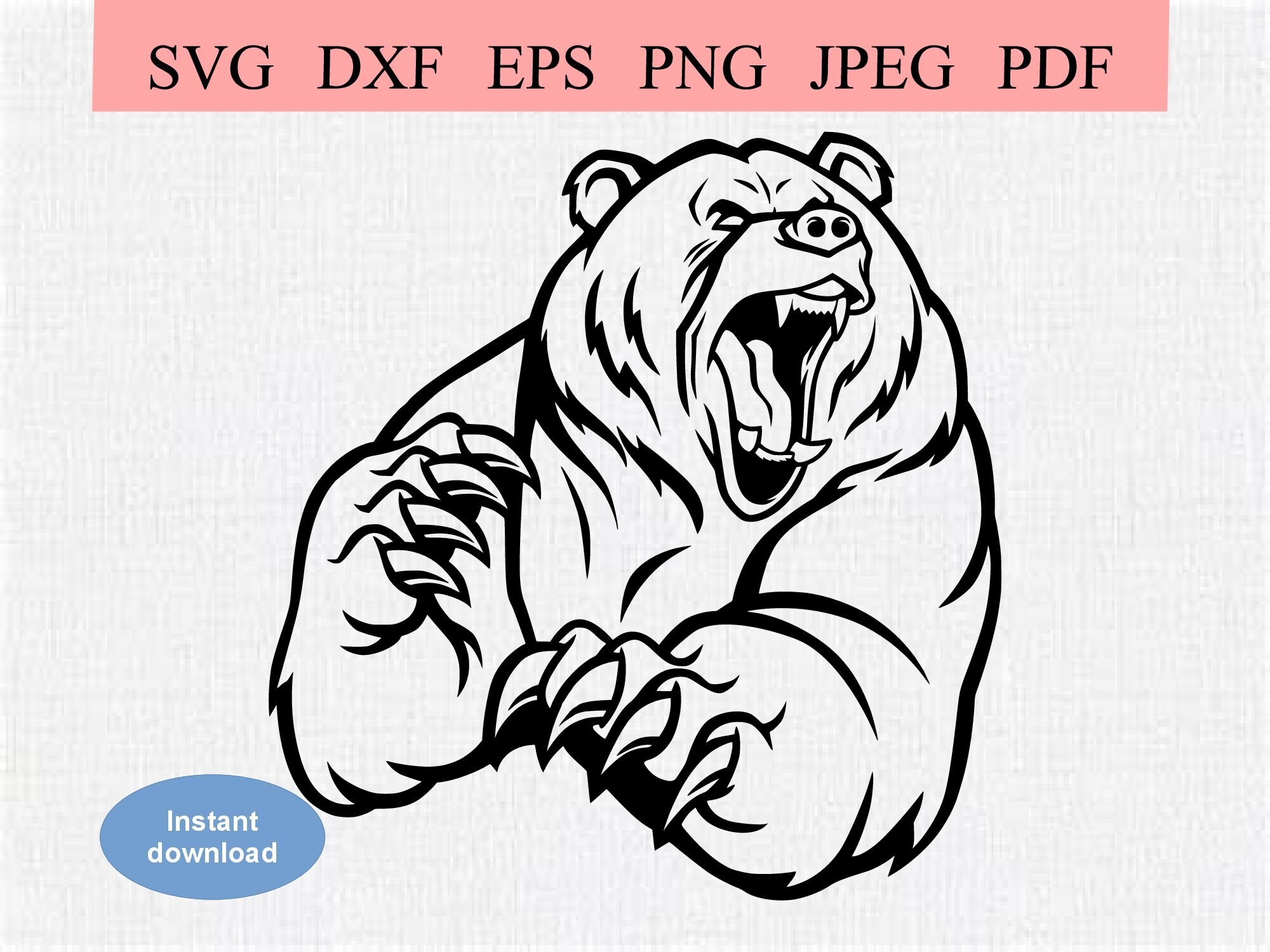 Tribal Bear Claw Tattoo - Etsy, image size:2000x1500