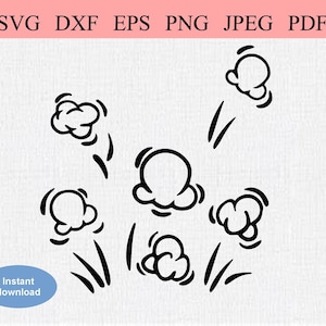 May include: Black and white illustration of popcorn popping. The popcorn is drawn in a cartoon style with a simple, rounded shape. There are six popcorn pieces in the image, with three of them flying upwards and three of them falling downwards. The image is set against a white background.