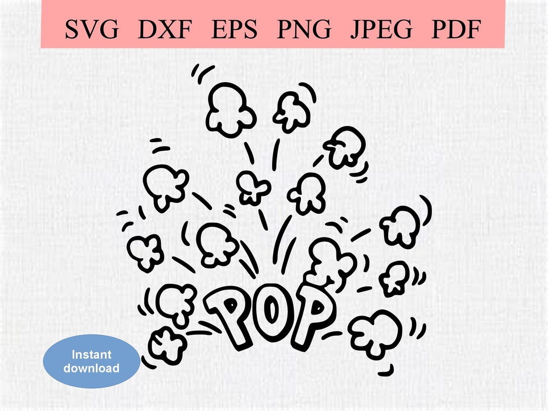 Popping Popcorn / SVG DXF EPS / Abstract Corn Kernels Popping