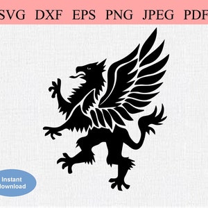Astratto Griffin / SVG DXF EPS / Feroce Griffin / Mezza Aquila Mezzo Leone / Bestia Mitica / Griffin Heraldry Logo / Griffon Monster Creature