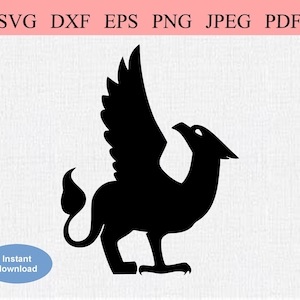 Abstract Griffin / SVG DXF EPS / Fierce Griffin / Half Eagle Half Lion / Mythical Beast / Griffin Heraldry Logo / Griffin Monster Creature