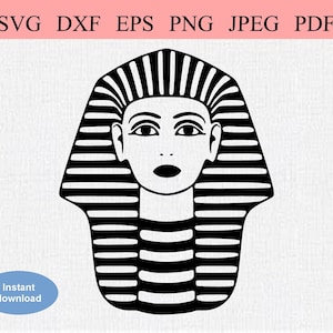 Faraón egipcio / SVG DXF EPS / Reina de Egipto Nefertiti / Nefertiti Face / Nefertiti Cabeza / Cleopatra Reina egipcia femenina / Mujer Rey