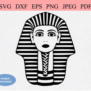 Nefertiti Faraón Egipcio / SVG DXF EPS / Reina de Egipto Nefertiti / Nefertiti Cara / Nefertiti Cabeza / Reina Egipcia Femenina / Mujer Rey