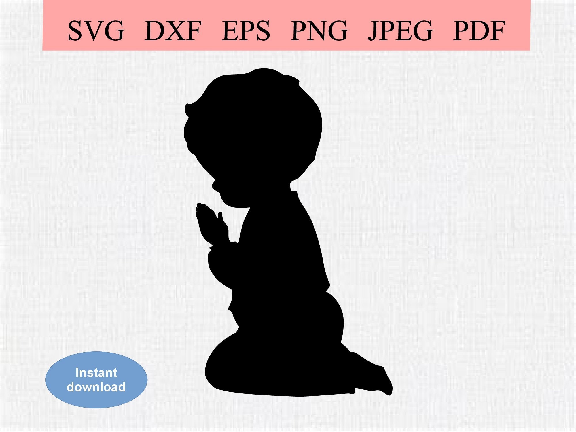 Little Boy Praying / SVG DXF EPS / Little Boy in First Communion