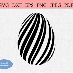 Huevo de Pascua geométrico / SVG DXF EPS / Huevo de Pascua pintado abstracto / Huevo Faberge 3D con un motivo de rayas / Patrón de zigzag en un huevo para Pascua